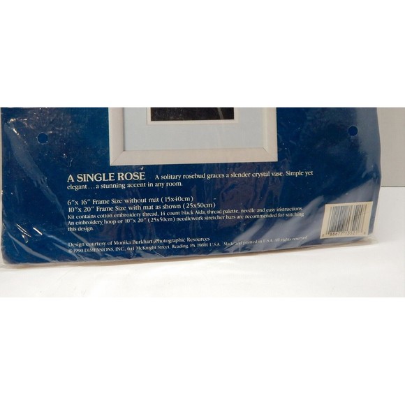 Sunset Counted Cross Stitch Kit A Single Rose 13521 Dimensions 1990 Sealed - Picture 2 of 7